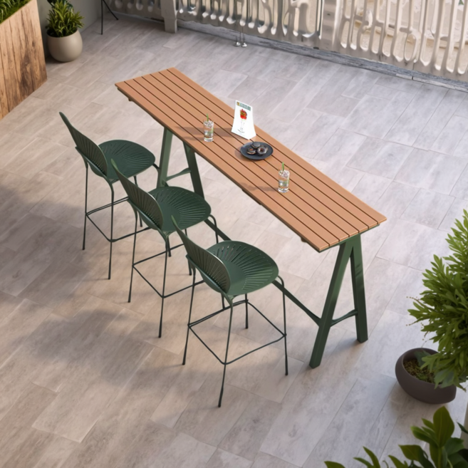 바픽스 야외 바테이블 방수 카페 스탠딩 탁자 책상 와인바 아일랜드, 100cm, 녹색