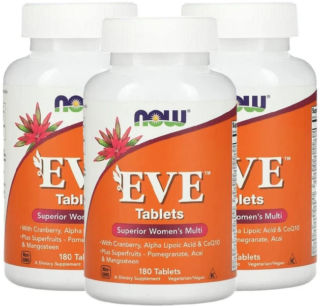 나우푸드 여성 이브 테블릿 슈페리어 우먼 멀티 종합비타민, 3팩, 180정 - 쿠팡