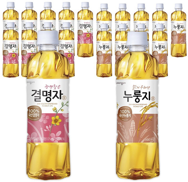 웅진 누룽지차 500ml 10펫+ 결명자차 500ml 10펫, 20개