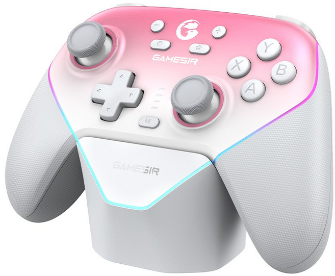 국내정발 아리스노보 GameSir-T4N Pro 슈퍼노바 블루투스 게임패드 조이패드, 1개, 핑크화이트