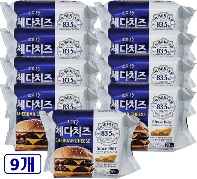 동원 소와나무 체다슬라이스치즈 (오직 체다치즈로만 83.5%) (20매), 360g, 9개