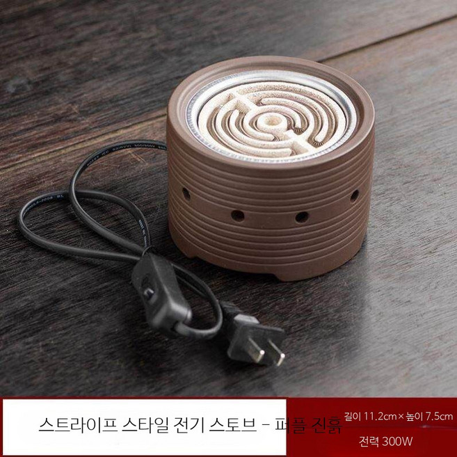 소형 화로 핫플레이트 캠핑 열판 전기곤로 A. 퍼플 드럼형 스토브 A. 그림처럼, I. 퍼플 그릴 줄무늬
