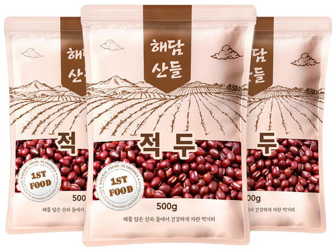 페루산 적두 팥 500g x 3봉 l 동지 팥죽 팥빙수 팥빵 콩 잡곡, 3개