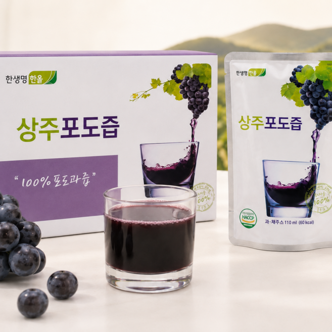 포도 그대로 갈아 만든 저온 착즙 고당도 상주 포도즙, 110ml