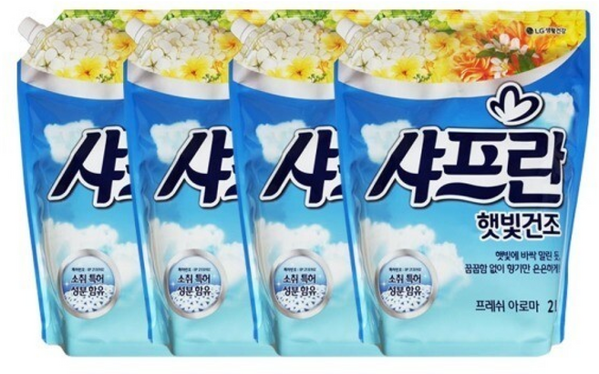 엘지 샤프란 섬유유연제 햇빛건조 프레쉬 아로마, 2L