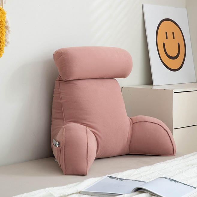 MISS CHIU 雪尼爾靠枕 多功能可調節哺乳枕, 粉色