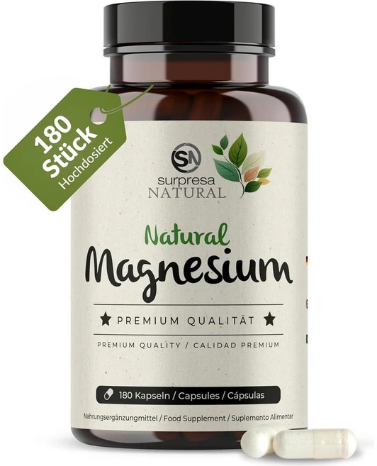 독일 서프레사 내추럴 Surpresa Natural Natural Magnesium 마그네슘 캡슐, 3개, 180정 - 쿠팡