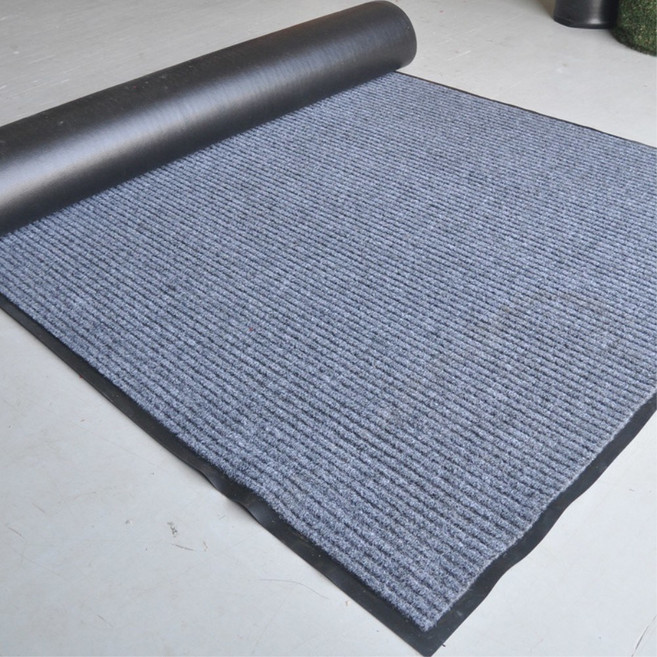 고무테두리 세로 골지 회색 현관매트 카펫매트 편의점 현관로비