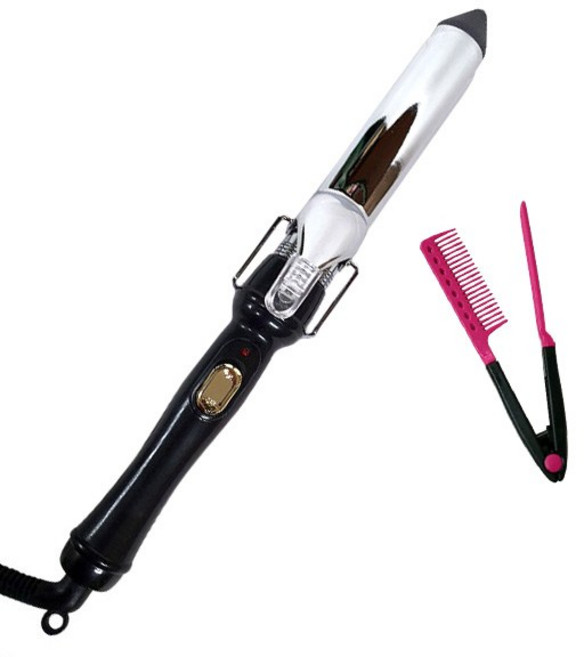씨엔에스월드 월드 31mm 파워 컬링 웨이브 아이론 봉고데기 PCIron-31 + 집게헤어브러쉬, PCIron-031, 혼합색상