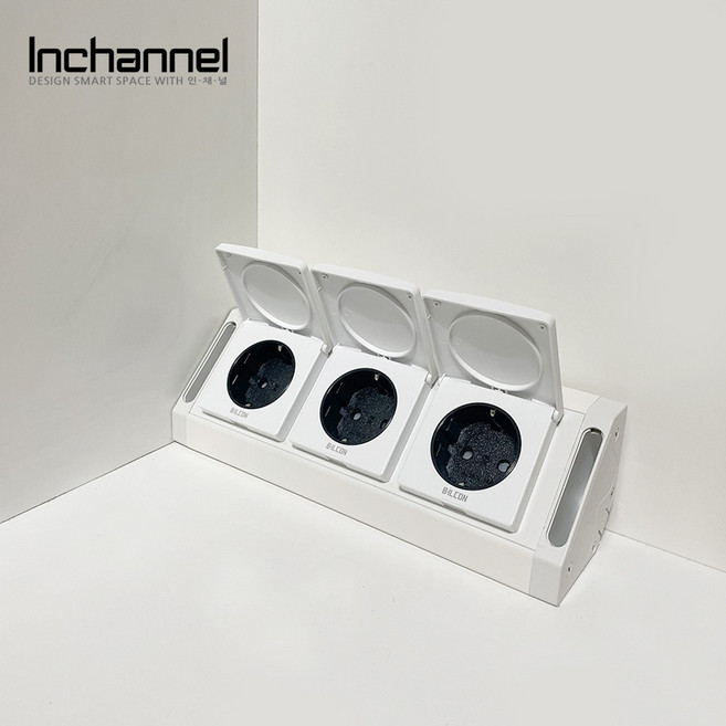 인채널 엣지 3구 노출형 코너콘센트 주방 싱크대 욕실장 책상 가구코너 멀티탭 BCC-30 인테리어콘센트, C_엣지 코드형/메탈릭실버_BCC-30SV, 1개