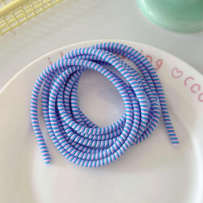 리빙릿 충전기 보호캡 충전단자 단선방지 케이블 바이트 꼬임 방지, 1개, 퍼플 블루