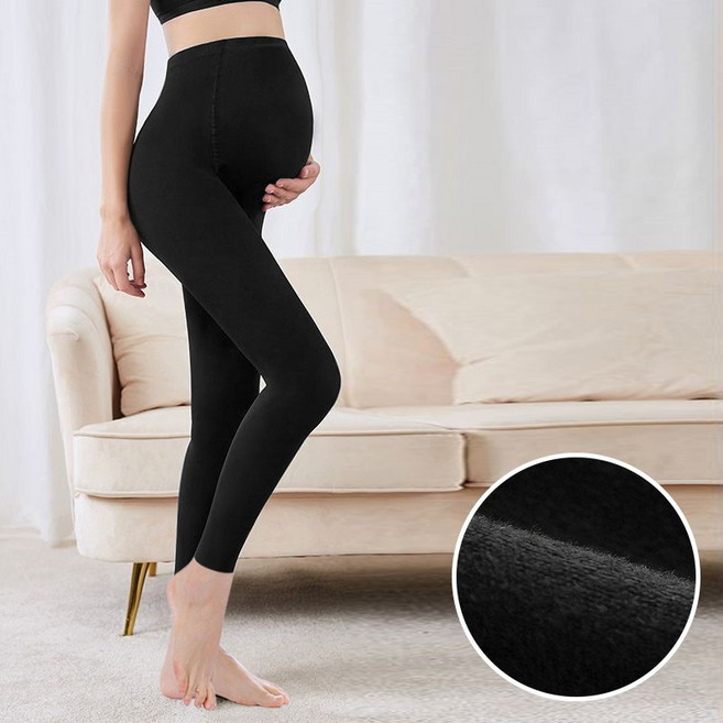 아띠Ahtty 편안한 복부 입체 편직 고탄력 임산부 기모 레깅스 스타킹 9부 타이즈