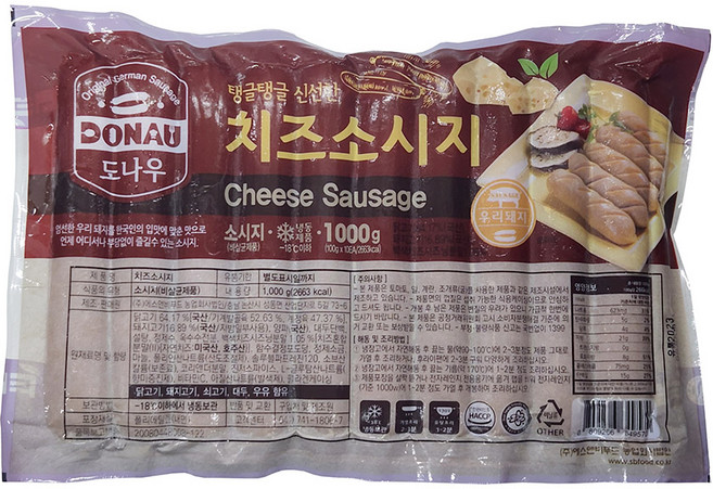 도나우 치즈소시지1kg에스앤비, 1kg, 1개