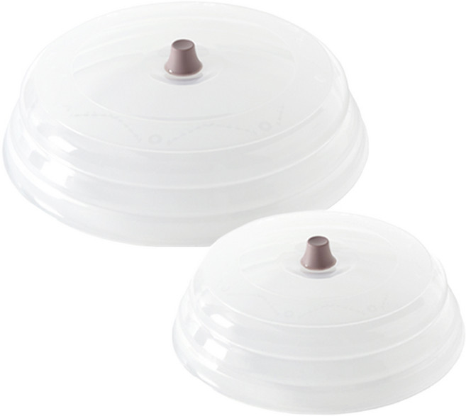 홈하우스 국산 실리콘 전자레인지용 뚜껑 그릇 폴딩 덮개 소+대 2종 세트, 1세트, 다크핑크