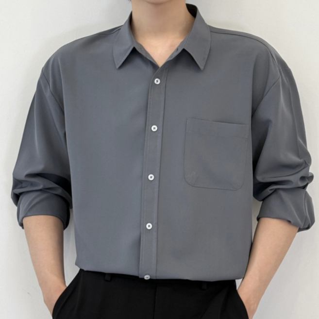 데이로아 남자 긴팔셔츠 빅사이즈 오버핏 링클프리 캐주얼 남방