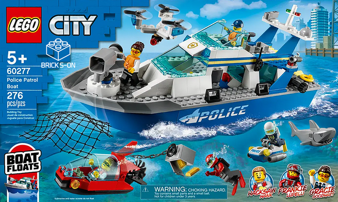 레고 시티 60277 경찰 순찰보트, 혼합색상, 1개