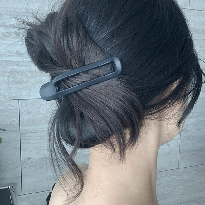 국산 무광 매트 악어 올림머리 반묶음 왕 헤어 집게핀 삔