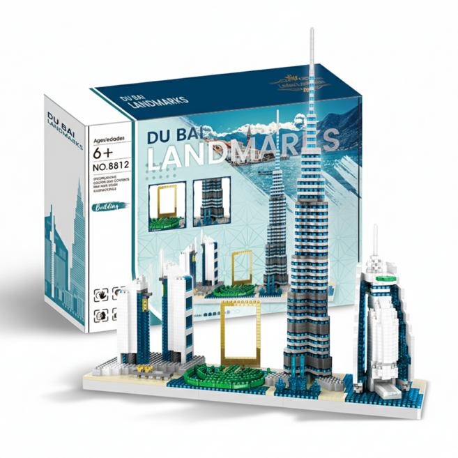 서플라이랩 랜드마크 나노블럭 8종 건축물 키덜트, 1개, 7두바이빌딩