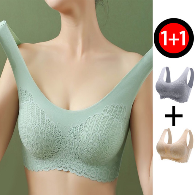 [당일출고]1+1 2매묶음 항균패드 심리스 노와이어 브라탑 스포츠브라 M~2XL 빅사이즈 브라