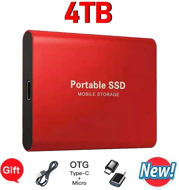 고성능 외장형 휴대용 SSD 2TB 일상적인 백업 저장에 적합, 1개, 06 4TB