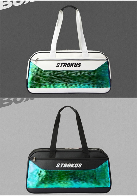 [STROKUS] 스트로커스 보스턴백 & 미니가방 STR-BG-2413 (BK WH) 배드민턴&탁구&스쿼시&테니스&스포츠&라온스포츠, 화이트 (white), 1개