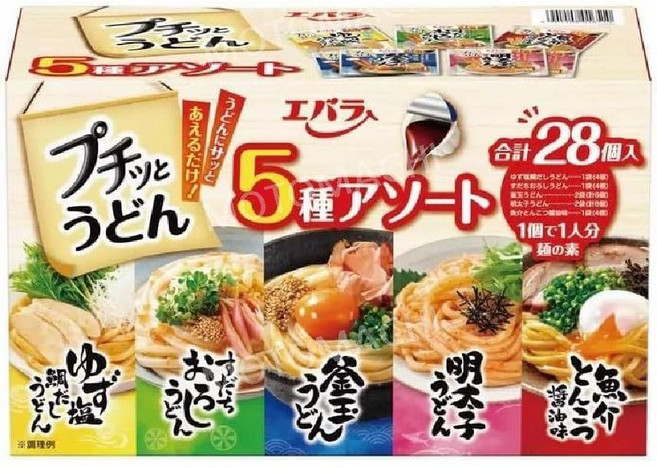 일본 푸칫토 간편히 뿌려먹는 우동소스 5가지 맛 포션 모둠 세트(총 28포션), 1개