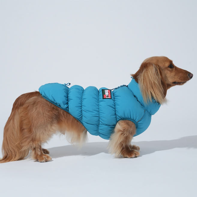 M-5XL 퍼피갤러리 키로로2 클라우드 강아지 패딩 겨울 닥스훈트옷 대형견옷 제라미펫, 터키블루
