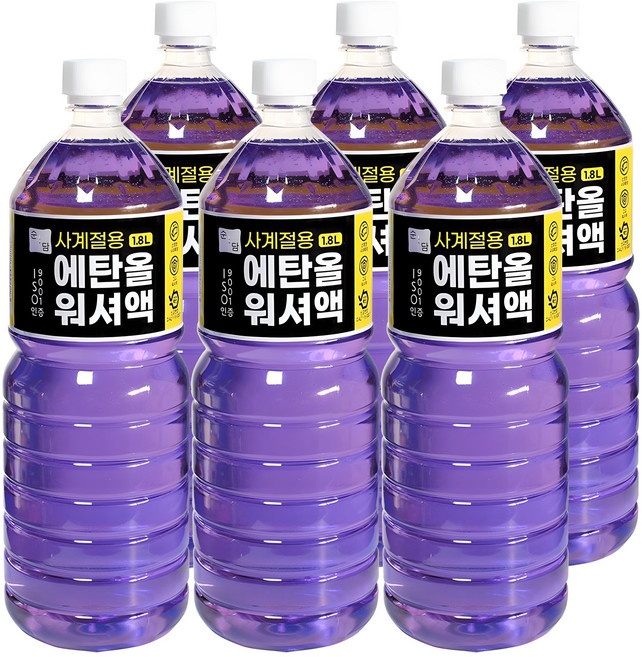 순담 에탄올 워셔액 사계절용 고급워셔액, 1.8L, 6개