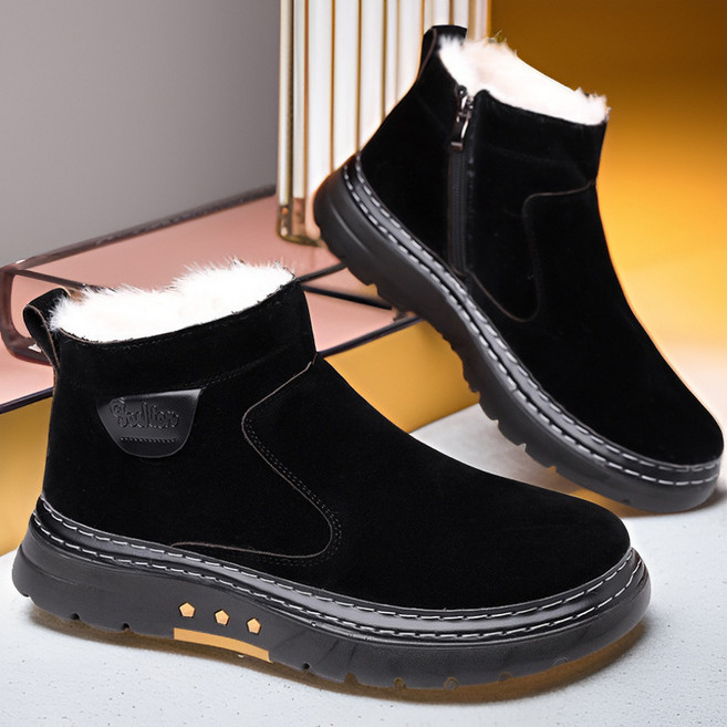 Aesero 겨울용 남성용 대사이즈 미끄럼 방지 보온털이 들어간 추위 방지 신발