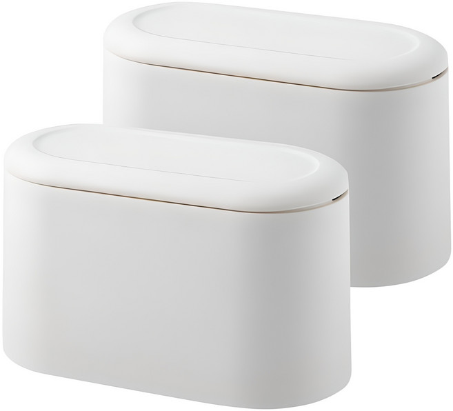 로제 원터치 미니 휴지통 2개, 화이트