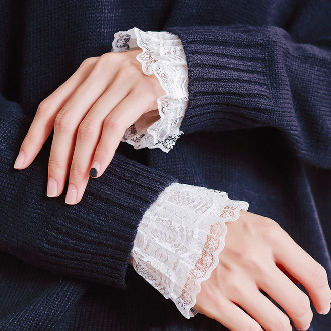 하나뿐인걸 캉캉커프스 레이스 소매 레이어드 블라우스 페이크카라 케이프