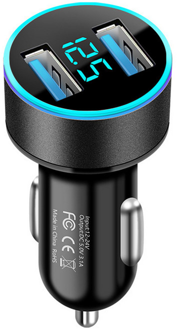 모가비 퀵차지 3.0 듀얼 고속 차량용 충전기 USB C타입 충전기 2 포트, 블랙, A타입  ( USB +USB )