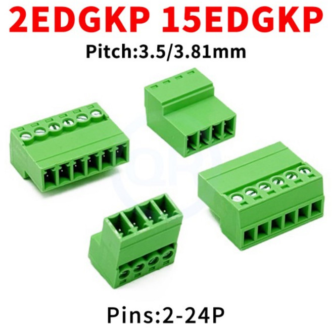 쿠쿠스토어 (5개) KF 2EDGKP 3.5mm 무땜납 단자 블록 JM / 페어 핀 소켓 2-24P, 02 3.81mm, 07 2P 대상, 01 5 PCS