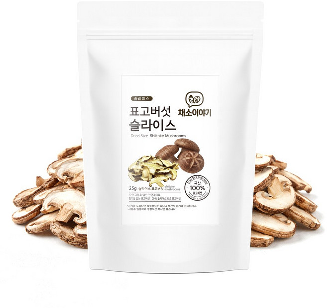 채소이야기 건조 표고버섯 건표고버섯 슬라이스, 1개, 25g
