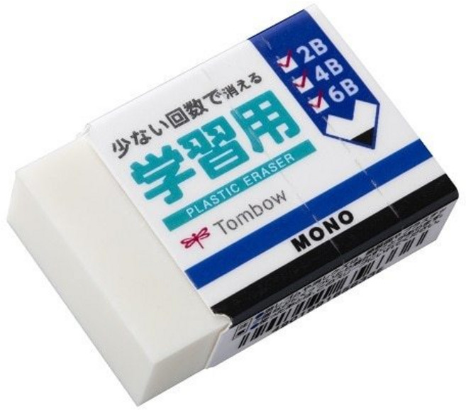 Tombow 蜻蜓牌 EK-SY 學習用橡皮擦 輕巧易攜帶 有效清潔不留痕跡, 1個, 白色