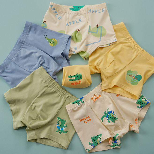 [빌도르] 꾸꾸아거 6매 남아 드로즈 사각 밤부 대나무소재 아동 키즈 어린이 팬티 세트