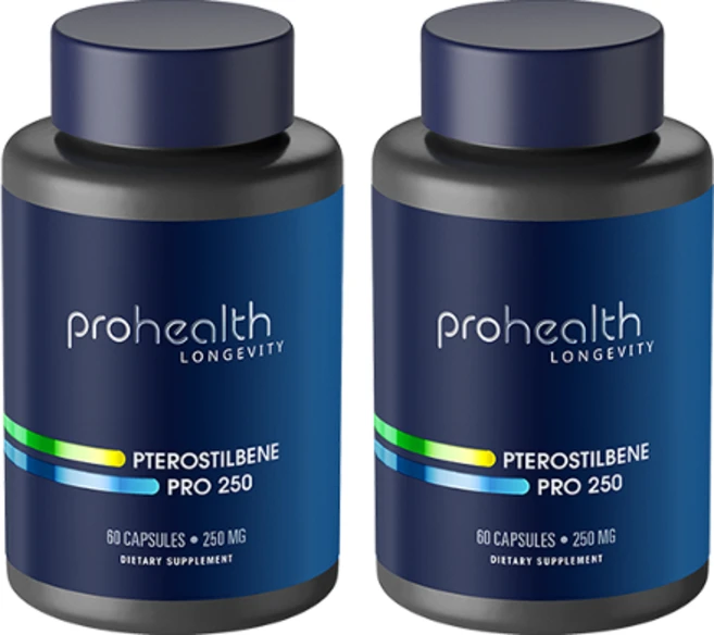 프로헬스 프테로스틸벤 NMN과 함께하면 좋은 Prohealth Pterostilbene Pro 250 (60캡슐X2병), 60정, 2개 - 쿠팡
