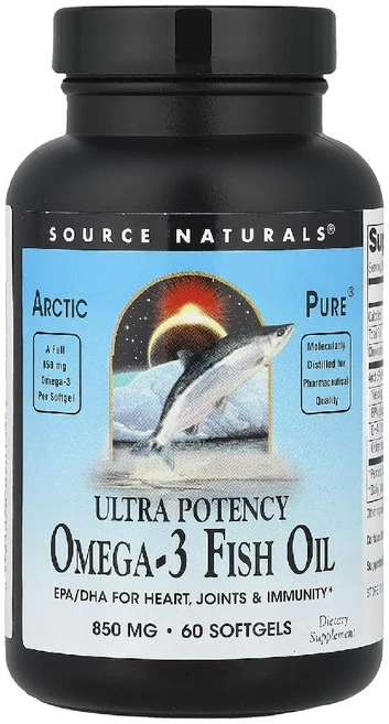 Source Naturals 소스 내추럴스 아크틱 순수 피쉬 오일 오메가 3 850mg, 1개, 60정 - 쿠팡