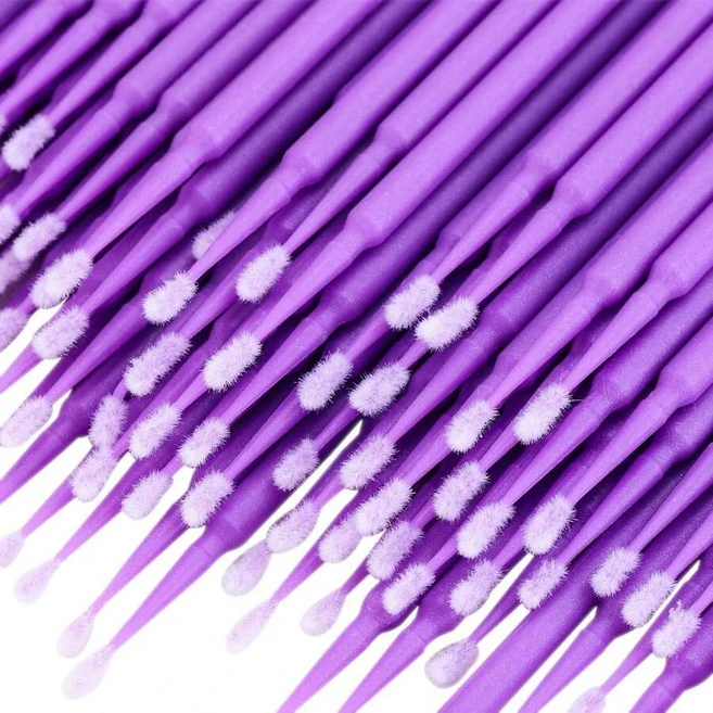 차차바이 마이크로면봉 속눈썹연장면봉브러쉬 미니브러쉬 일회용마이크로브러쉬 미세면봉, 1개, 100개입