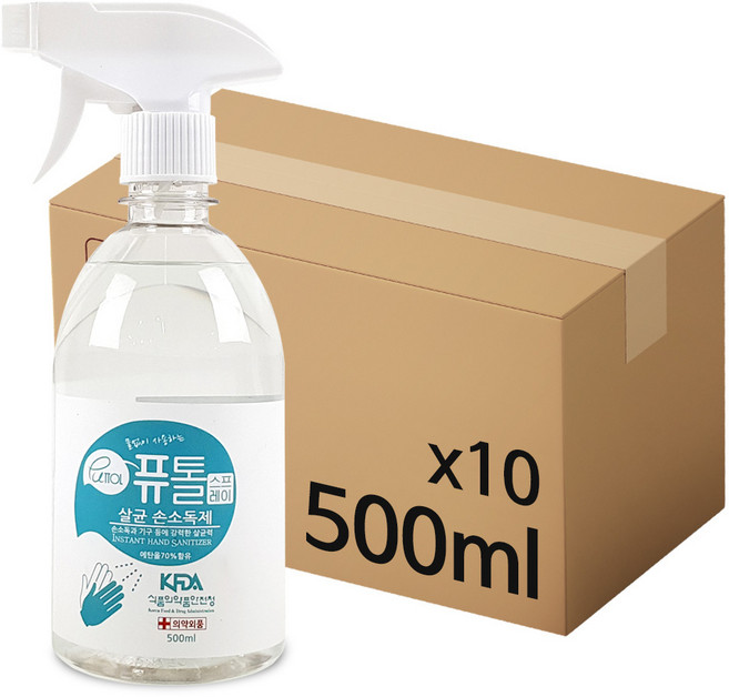 크로바 퓨톨 뿌리는 손소독제 살균소독제 500ml x 10, 10개