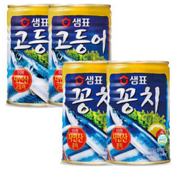 샘표 고등어 400g x 2p + 꽁치 400g x 2p, 1세트