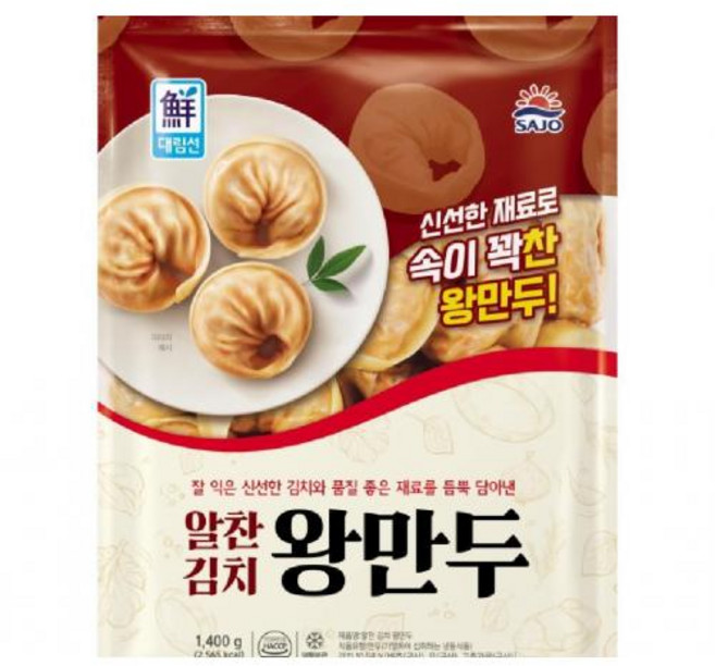 알찬 김치 왕만두 사조대림, 1개, 1.4kg