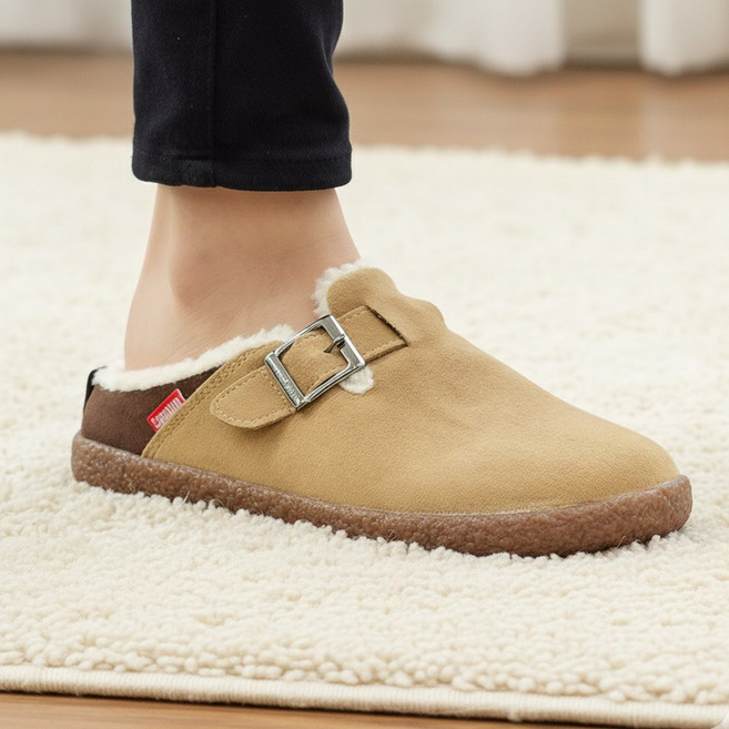 겨울 털 슬리퍼 푹신한 털신 빅사이즈 스웨이드 국산 방한슬리퍼 실내외 겸용 인도어 아웃도어 털실내화 커플 글램핑 캠핑 신발 누벅 겨울뮬