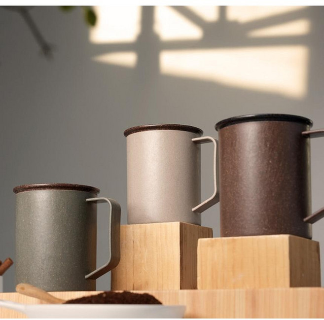 감성 인테리어 머그컵 손잡이형 BPA FREE 400ml, 1개, 다크그린