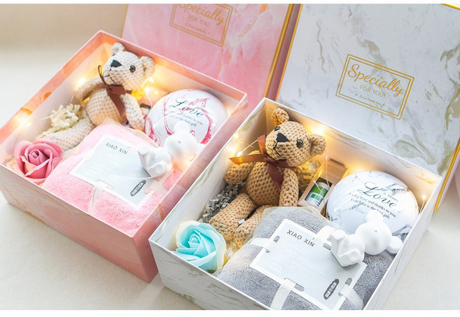 精緻禮物 毛巾 擴香石香氛禮盒 大理石紋禮物盒 (附贈提袋), 灰色系(超商最多4盒), 1個