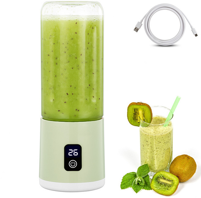 휴대용 텀블러 무선 믹서기 블렌더 12중 칼날 500ml 대용량 배터리, 민트