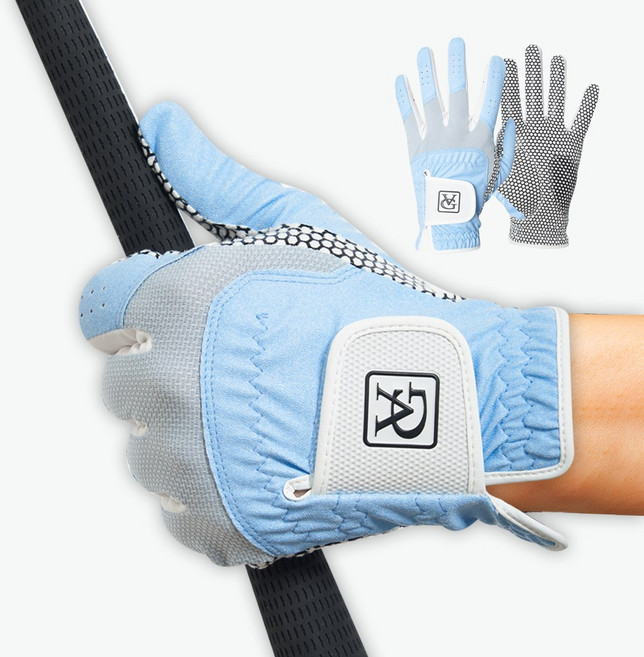 VG 남성용 파크골프 고급 장갑 양손 쿨메쉬 논슬립, 스카이, 1개