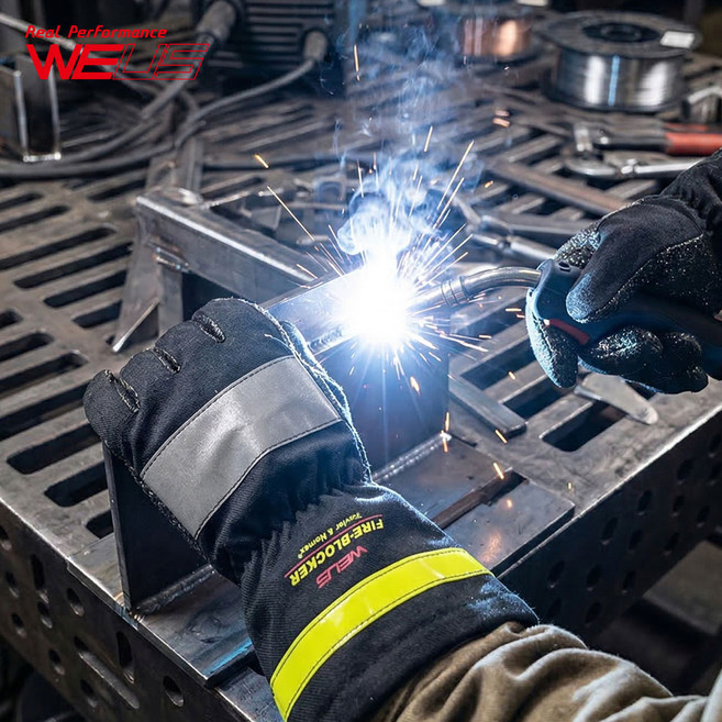 위어스 GFF-01 내열 470도 고온 난연 방열 용접 주물 오븐 캠핑 케블라 이중장갑, 1개, BLACK