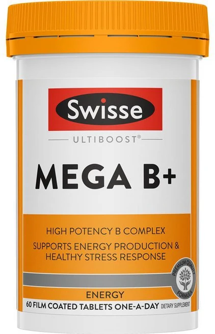 호주 스위스 Swisse Ultiboost Mega B + 메가 B + 비타민B 복합체, 60정, 3개 - 쿠팡