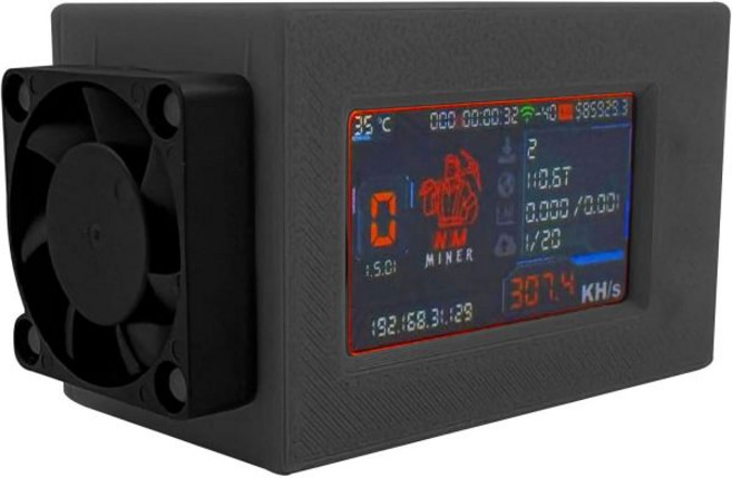 비트코인 채굴기 가정용 고성능 도지 너드마이너 V2 프로 78KH/s 업그레이드 307k 미니 로또 BTC 솔로 팬 포함 테이블 가제트 블랙, Black